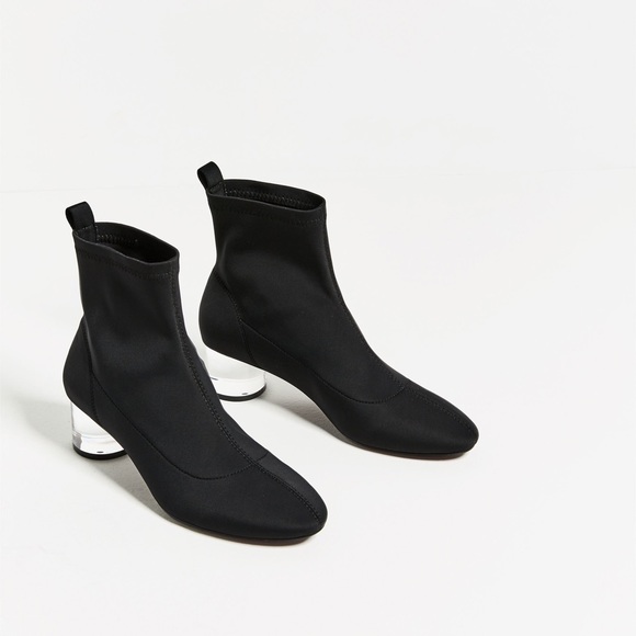 methacrylate heel stretch ankle boots